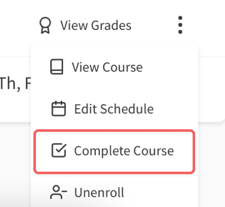 Complete Course Button