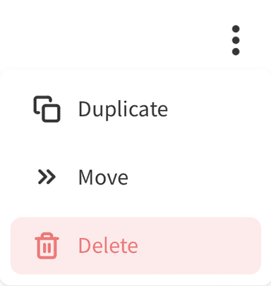 Delete assignment button