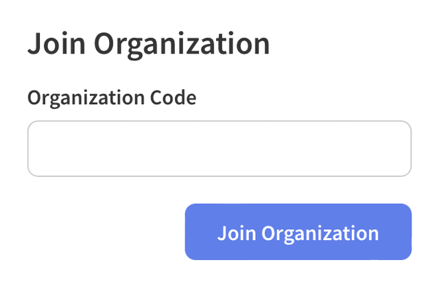 Join organization input