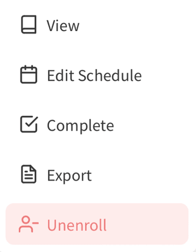 Unenroll button