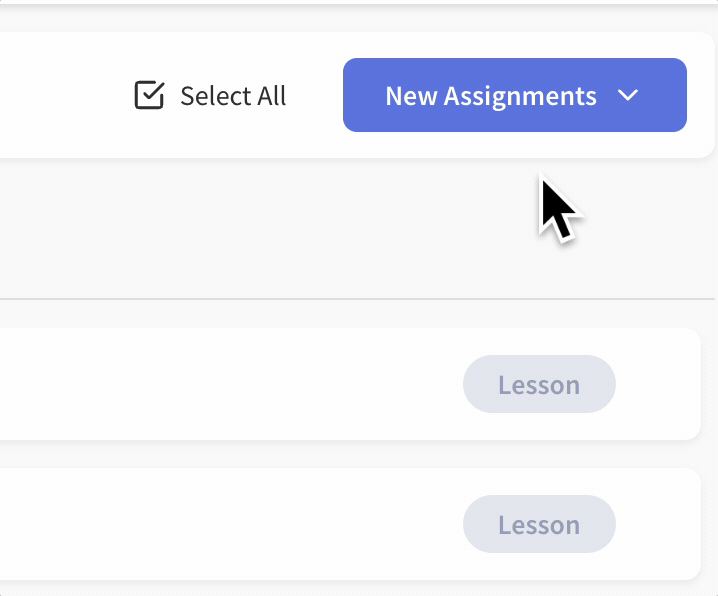Clicking the import assignments button